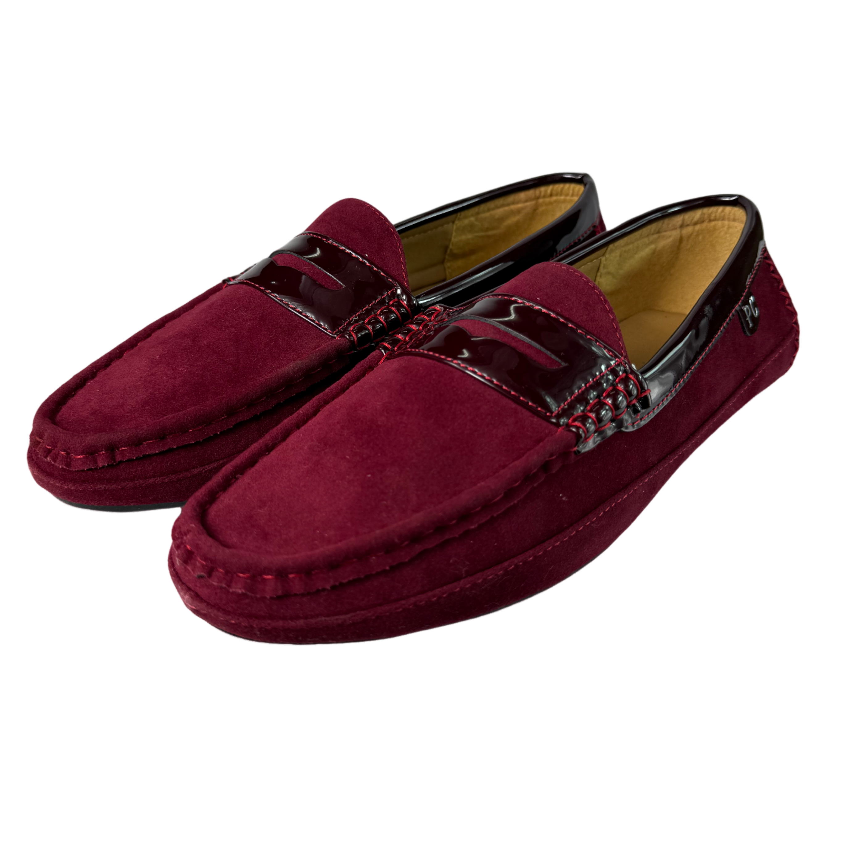 P CROUCH & CO Burgundy Driver Moccasin
