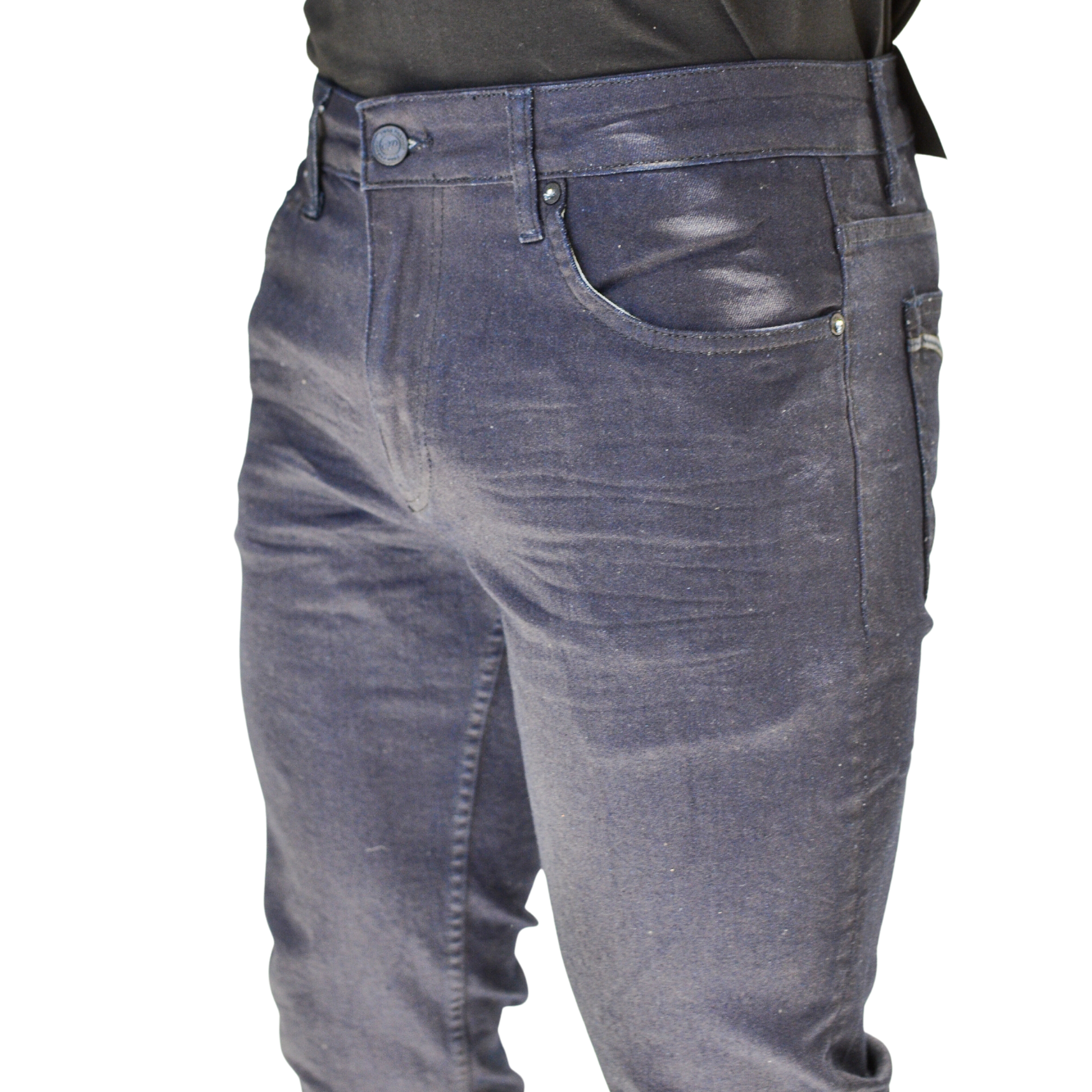 Pure Premium Wax Coated Navy Blue Fit Jeans