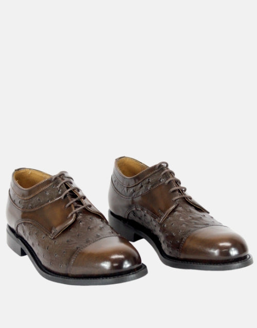 Bishop Leather Walnut Ostrich Shoe