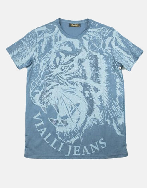 Vialli Arino Tiger Blue T Shirt