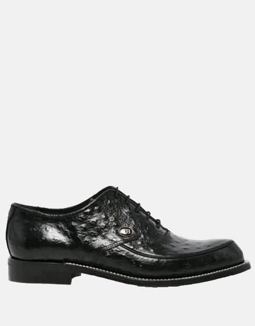 Barker Maxwell Black Ostrich Leather Shoe