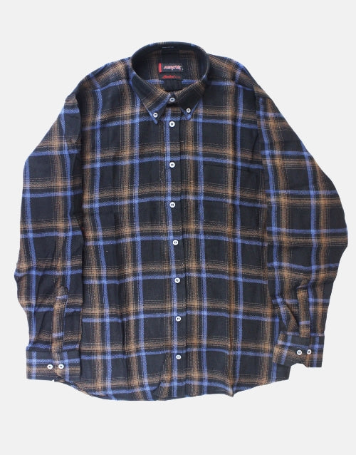 AERO Black L/S Check Shirt