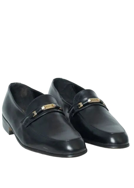 Barker Glace Kid Leather Black Moccasin