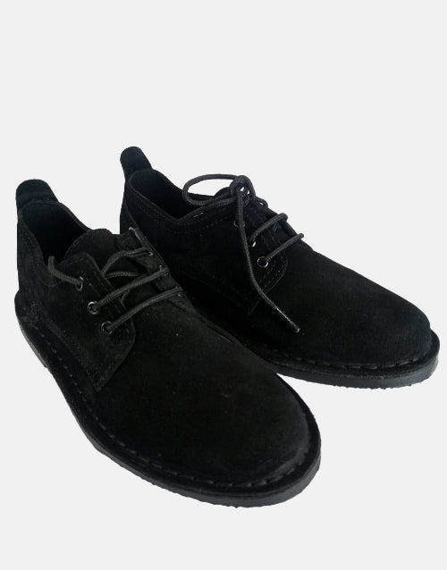 Desert Vellie Commando Black Suede Shoe