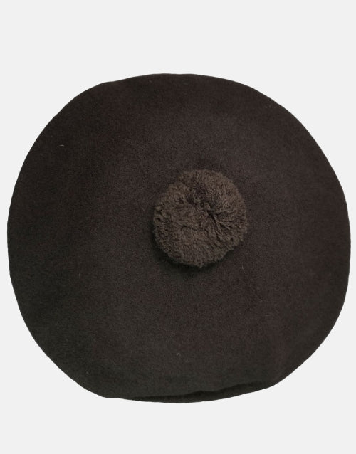 Bostonian Beret Pom Pom Brown