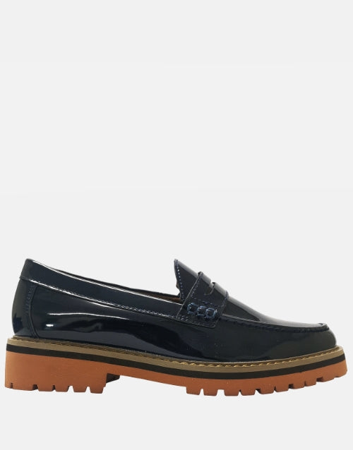 K Star 7 Patent Leather Navy Moccasin
