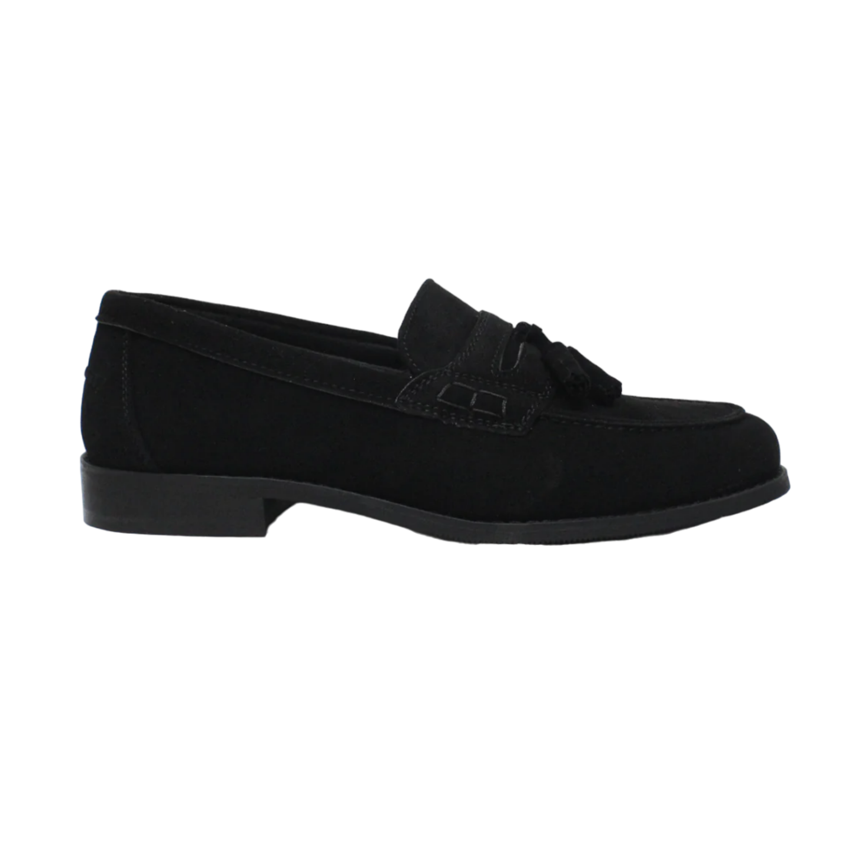 P CROUCH Black Tassle Suede Shoe