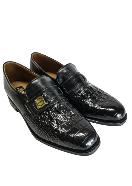 Bishop Leather Croc Black Mocassin