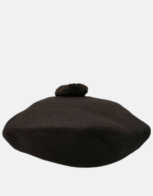 Bostonian Beret Pom Pom Brown