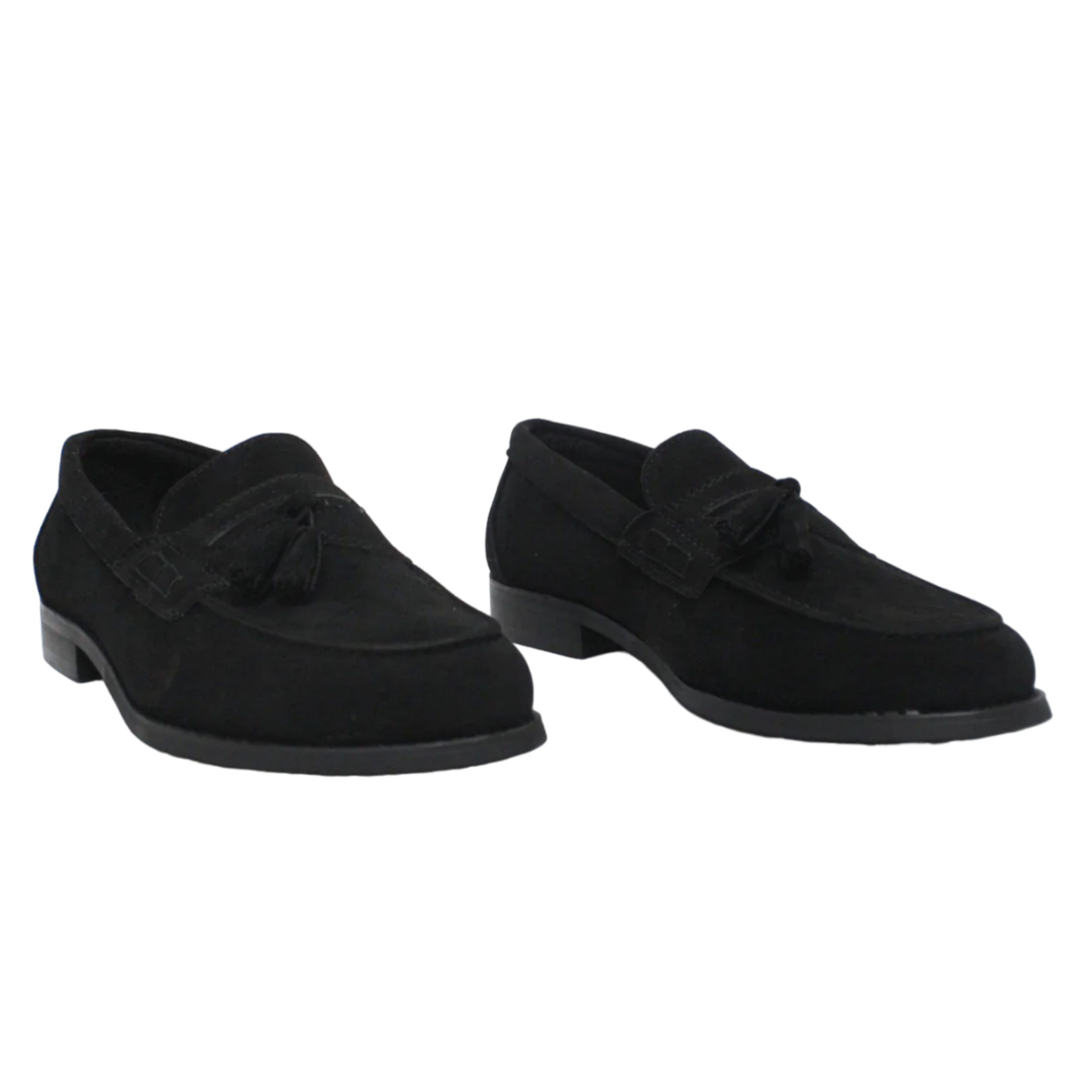 P CROUCH Black Tassle Suede Shoe