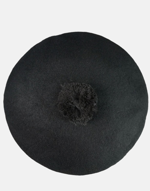 Bostonian Beret Pom Pom Black