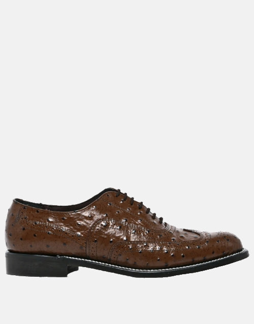 Barker Leather Brown Ostrich Shoe