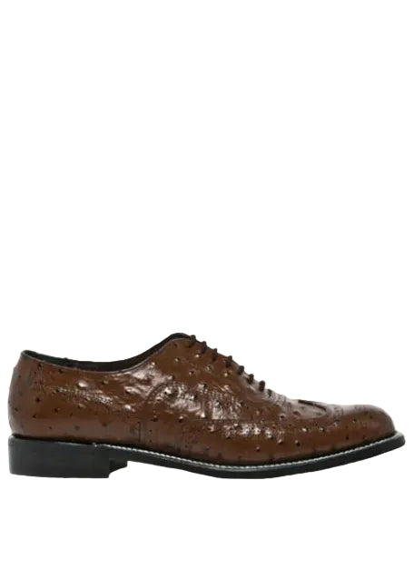 Barker Leather Brown Ostrich Shoe