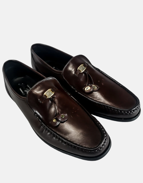 JOHN DRAKE Burgundy Tassle Slip On
