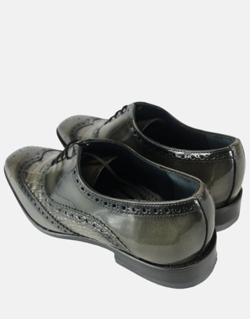 Johnston & Murphy Grey Brogue Croc
