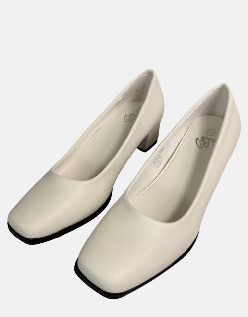 Ladies Carlo Bossi White Block High Heels