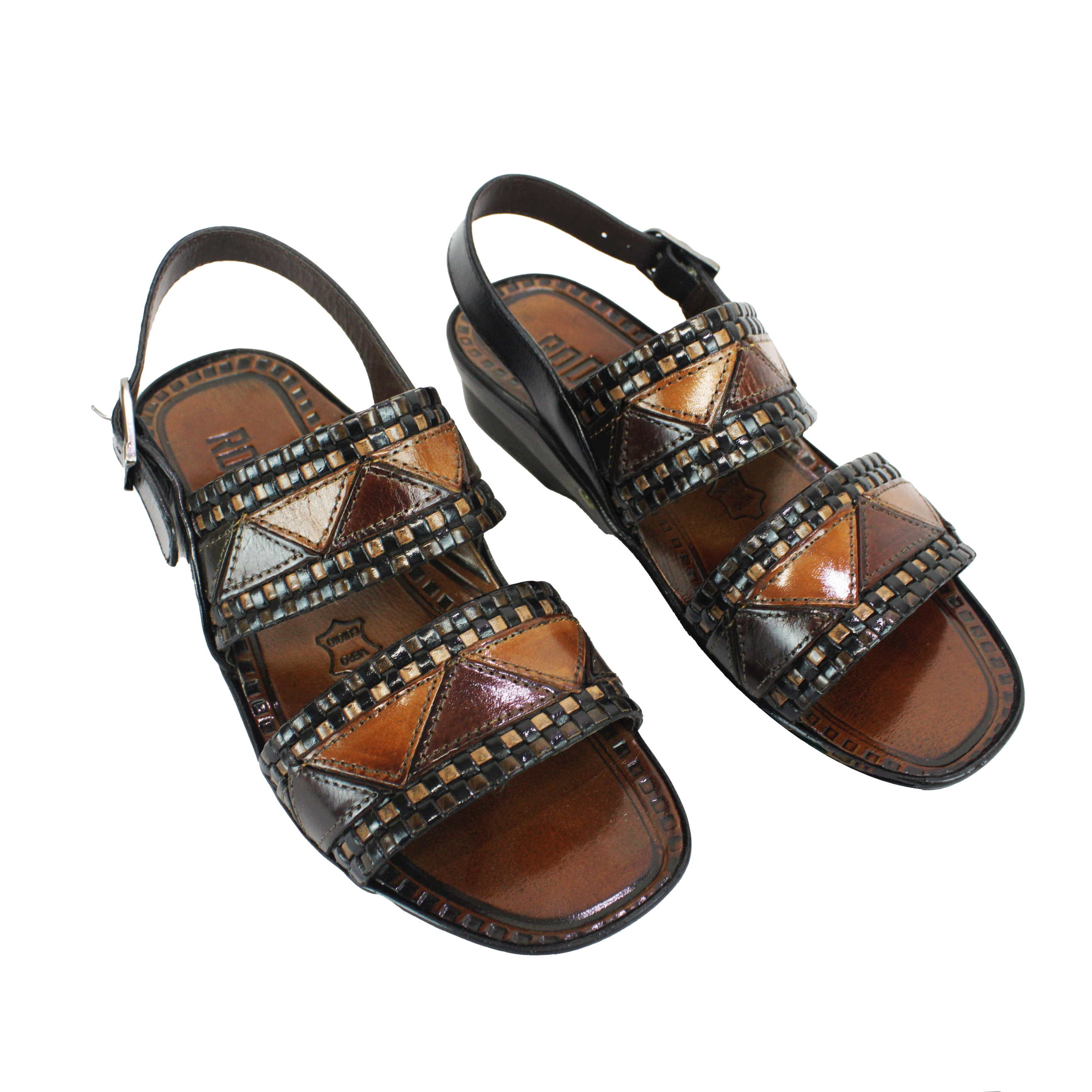 Rodrigo Black Multi Leather Sandal