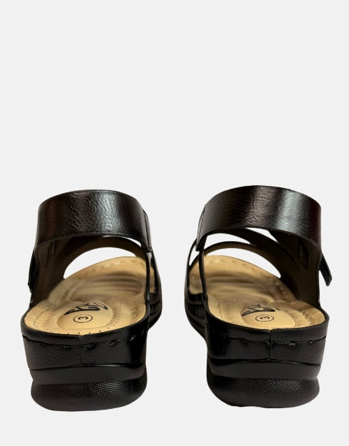 Ladies Carlo Bossi Platform Black Sandals
