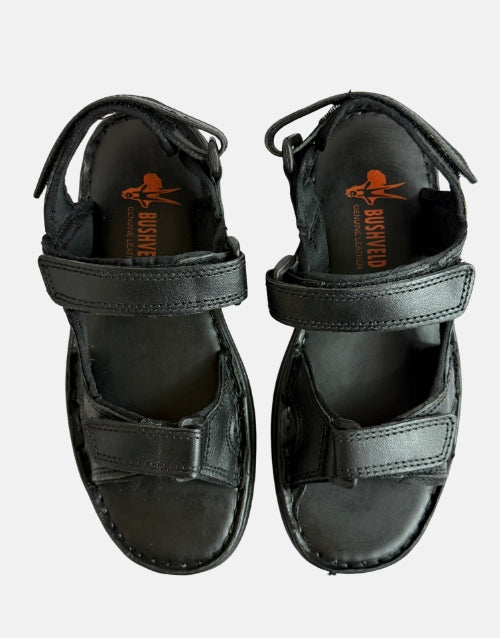 Bushveld Genuine Leather Black Backstrap Sandal