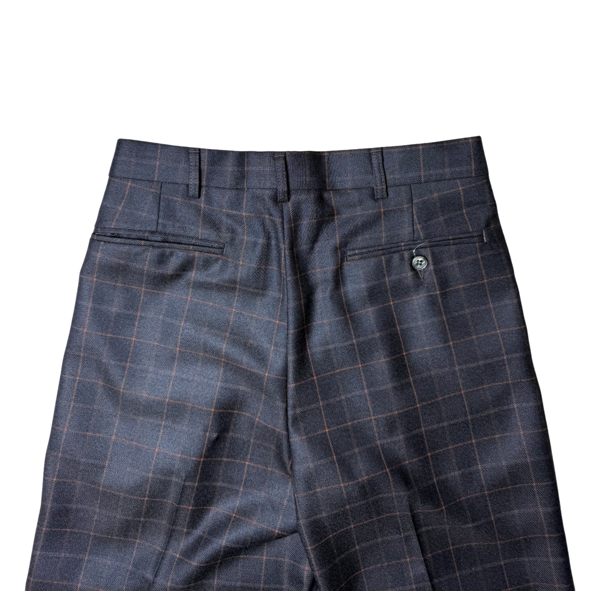 Navada Charcoal 2 Pleat Check Trouser
