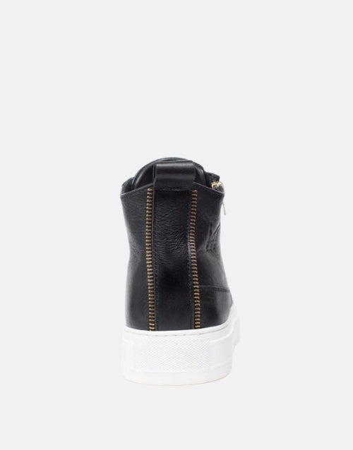 MMS Leather Black Boot 1/4 Zip Italian Sneaker