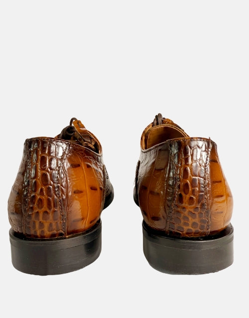 Bishop Leather Croc Tan Brown Shoe