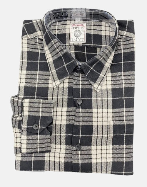 Viyella London Flannel Kensington Black -White LS Shirt