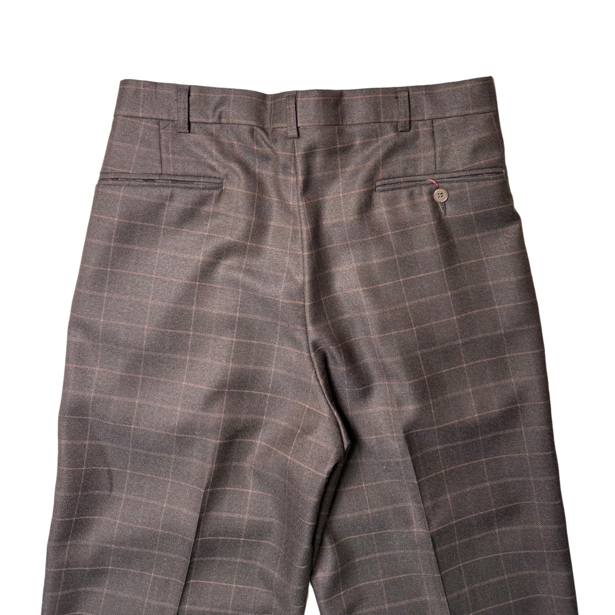 Navada Choc Brown 2 Pleat check Trouser