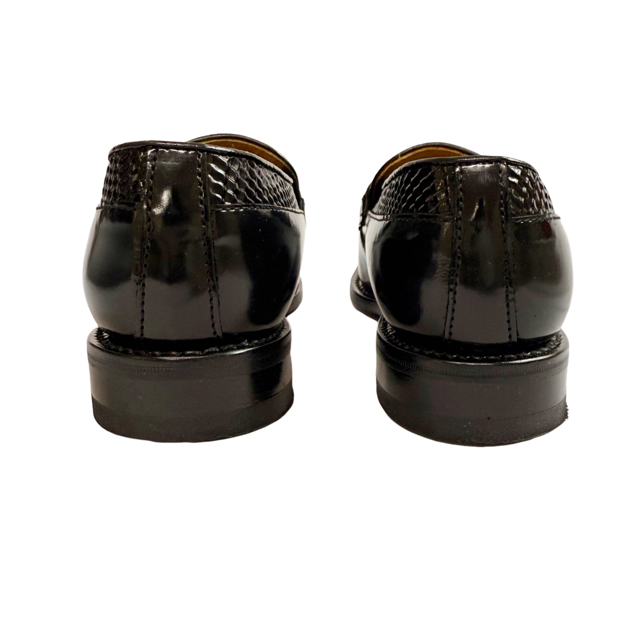 Johnston & Murphy Leather Black Moccasin