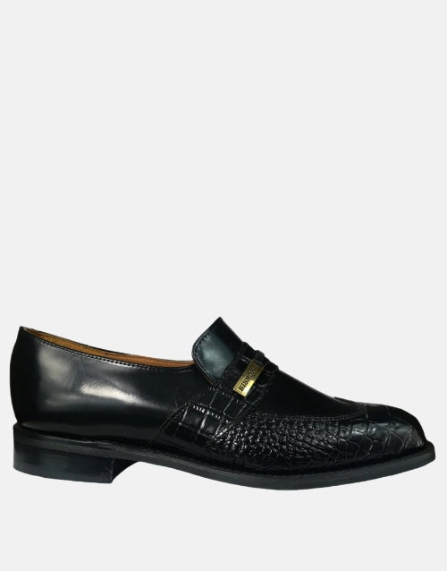 BISHOP Black Leather Moccasin Shoe