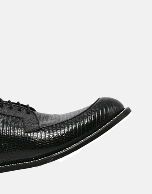 Barker Austin Black Lizard Shoes - Premium Formal Footwear