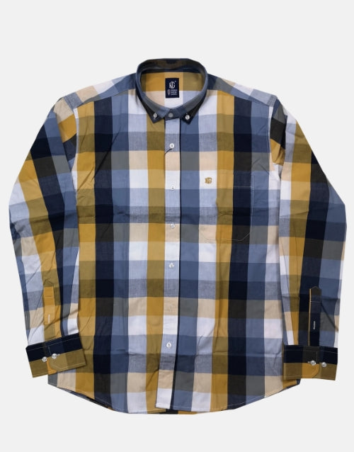 KG Blue Mustard Check Shirt