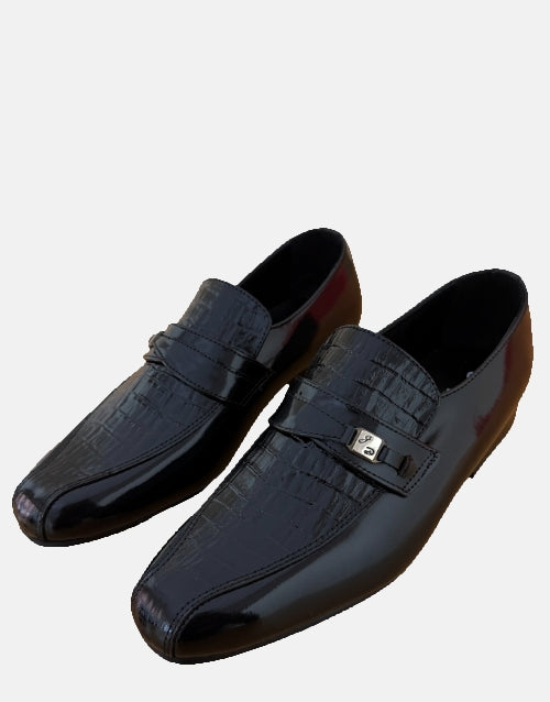 John Drake Leather Black Mocassin