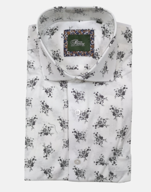Rossini White LS Pattern Shirt
