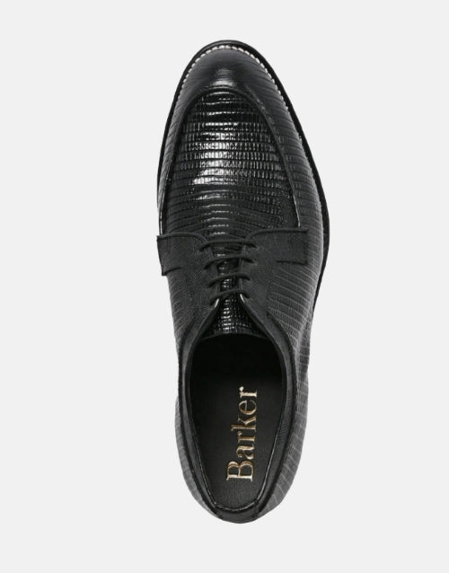 Barker Austin Black Lizard Shoes - Premium Formal Footwear