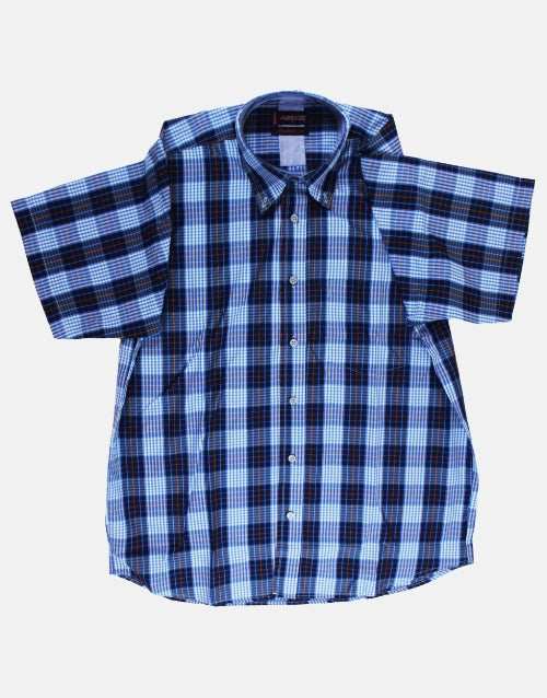 AERO Blue Checkered S/S Shirt