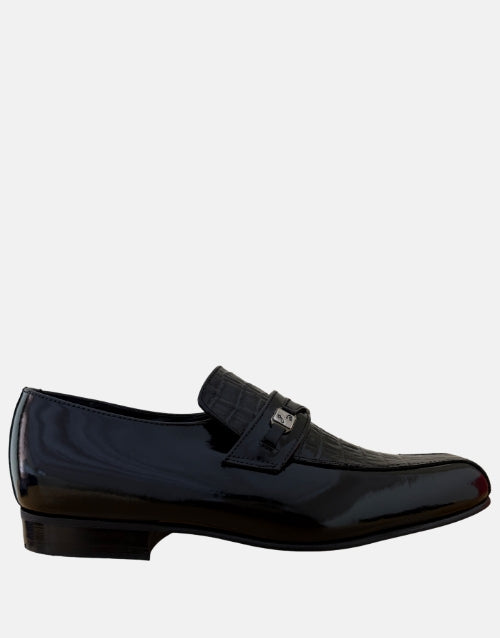John Drake Leather Black Mocassin