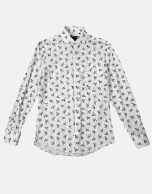 Rossini White LS Pattern Shirt