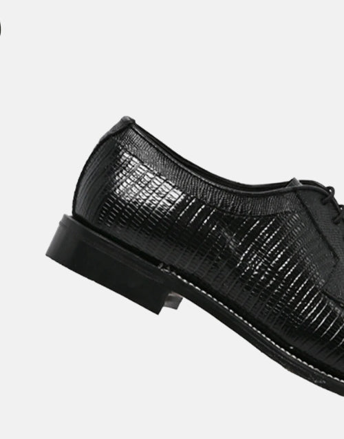 Barker Austin Black Lizard Shoes - Premium Formal Footwear