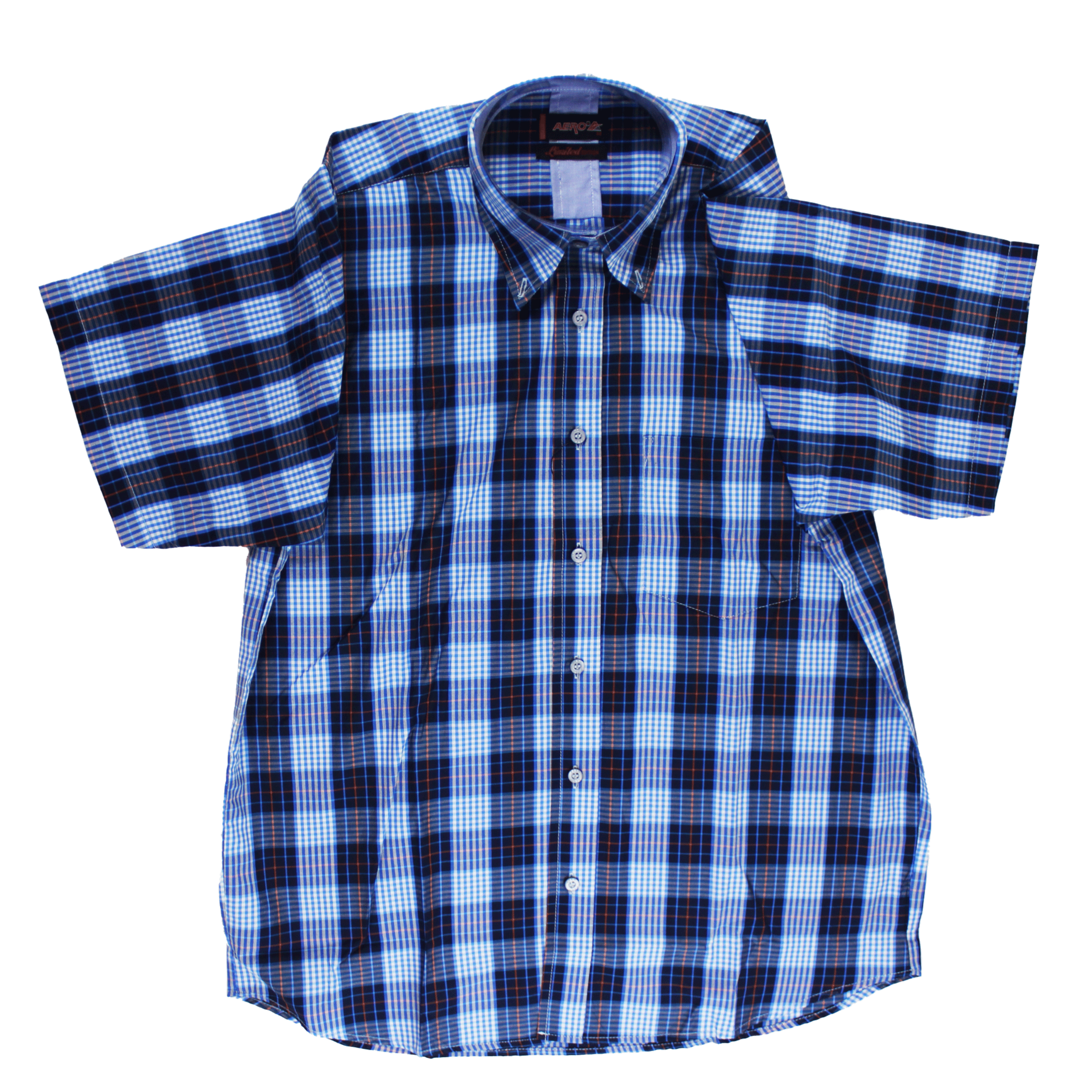 AERO Blue Checkered S/S Shirt
