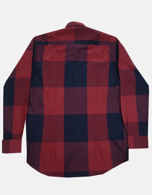 KG Burgundy Slim Fit Check Shirt