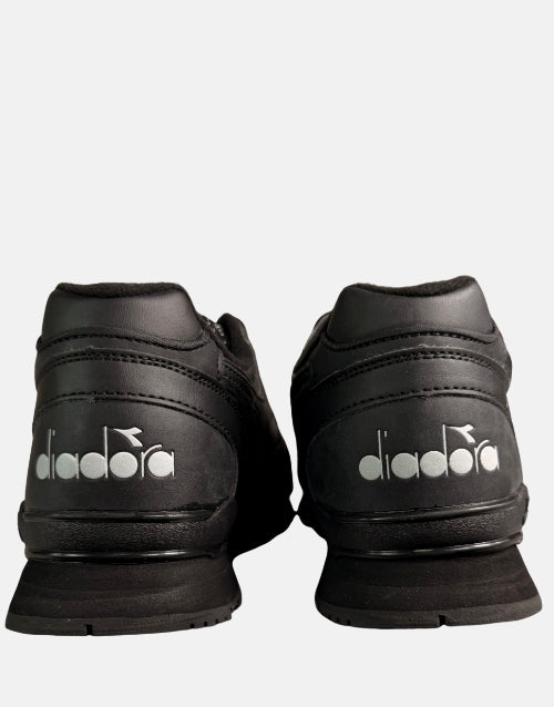 Diadora N92 Black Leather Trainer Sneaker
