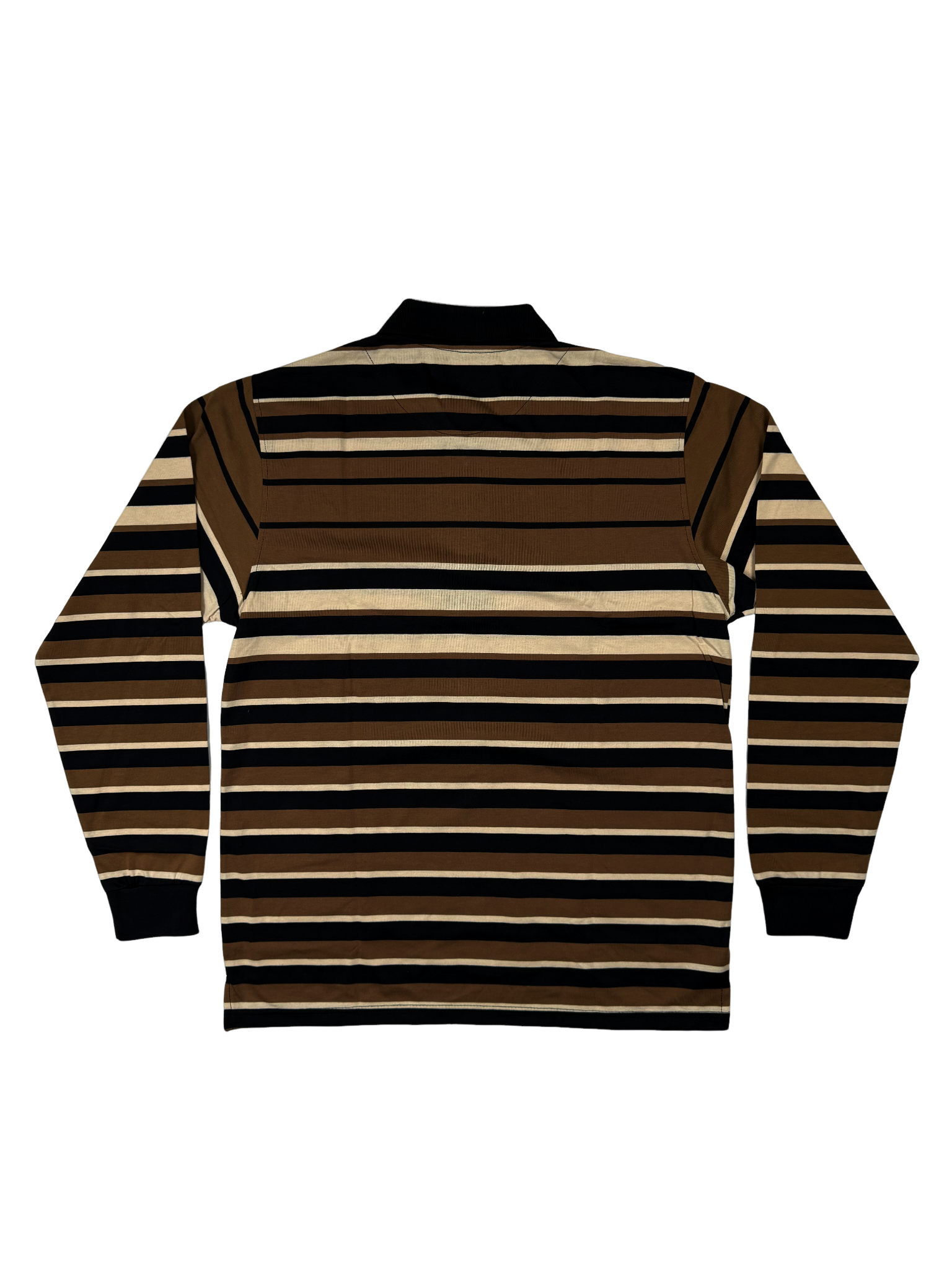 NEW GENTS Camel Striped LS Golfer