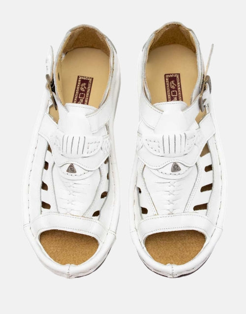 Omega Leather White Java Sandal