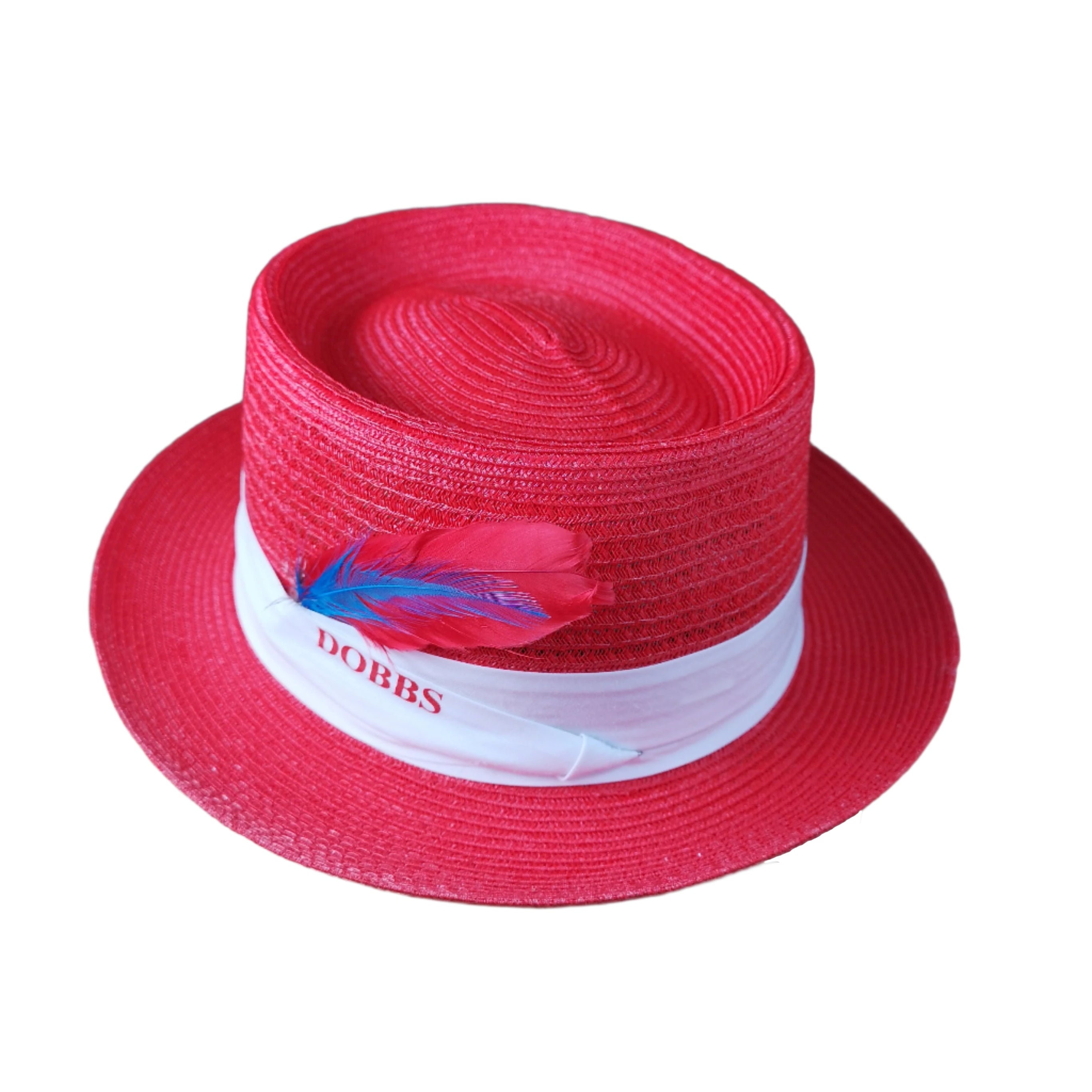 Dobbs Red Sinatra Straw Fedora Hat