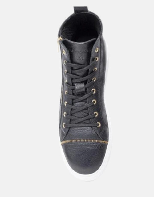 MMS Leather Black Boot 1/4 Zip Italian Sneaker