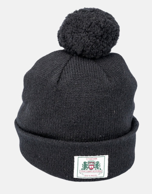 STRACHAN & MYBURGH 100% WOOL Black Beanie