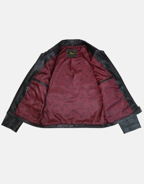 Pointer Original Leather Black Bunny Zip Jacket