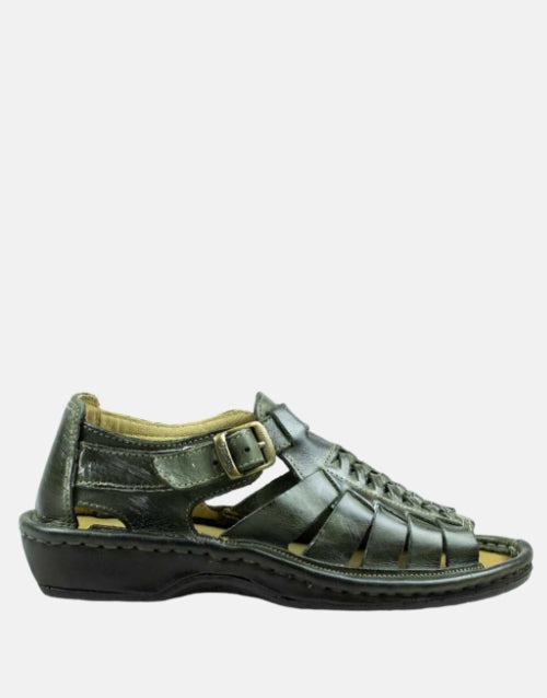 Omega Leather Youths Kgosi Olive Sandal