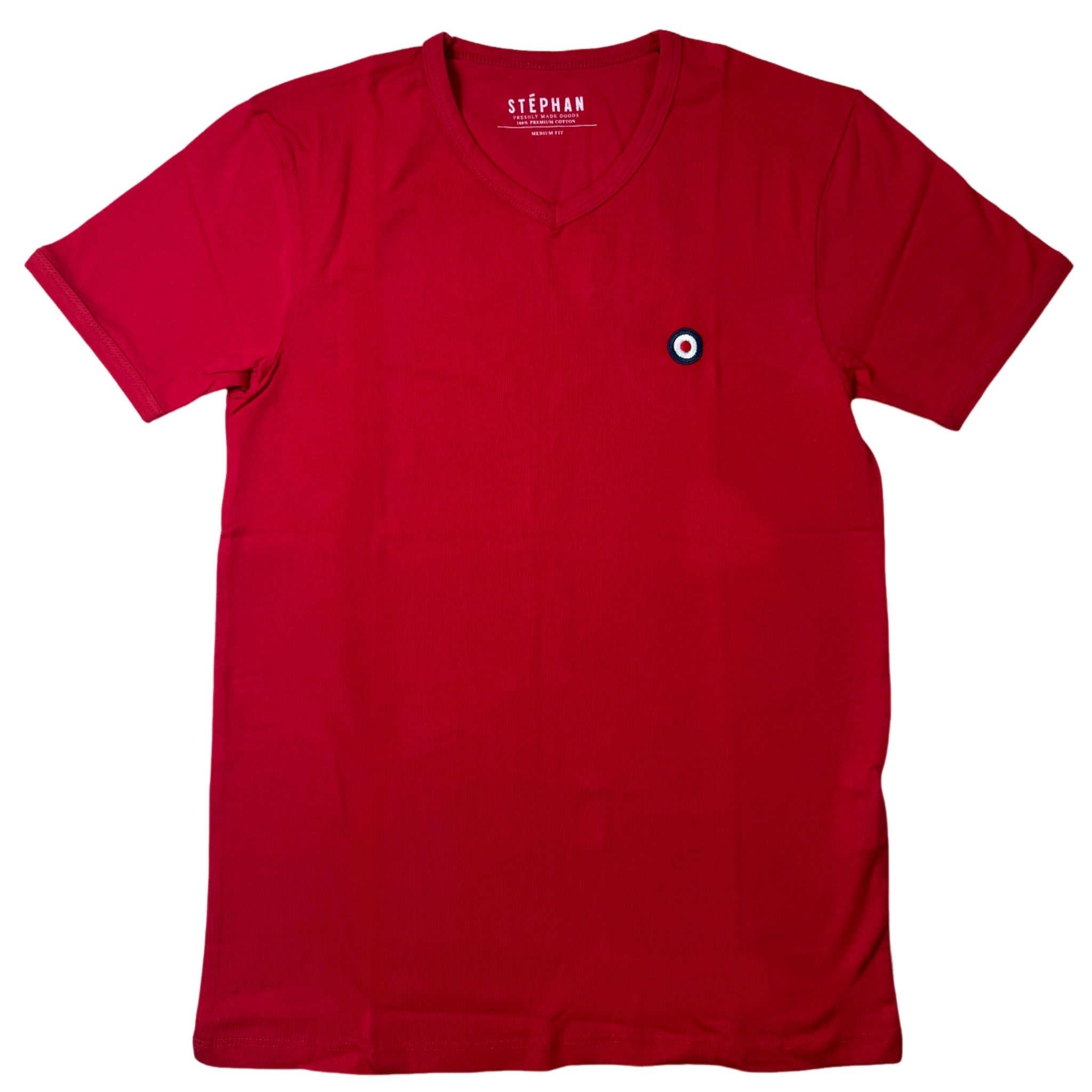 Stephan V Neck Red Tee